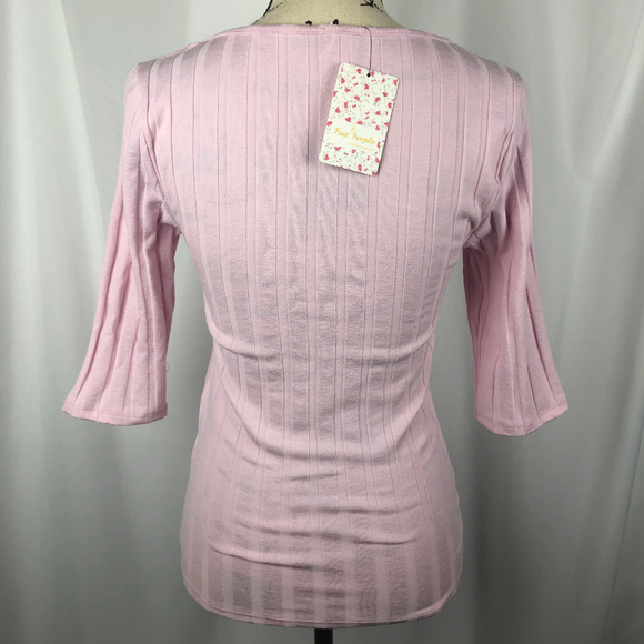 Free People Central Park Top Color Blush Sz Medium - Picture 5 of 6